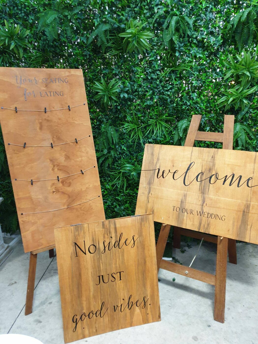 Rustic Wooden Signage Set - A Touch of Elegance