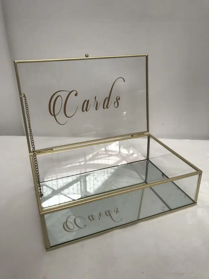 Glass Card Box - Gold