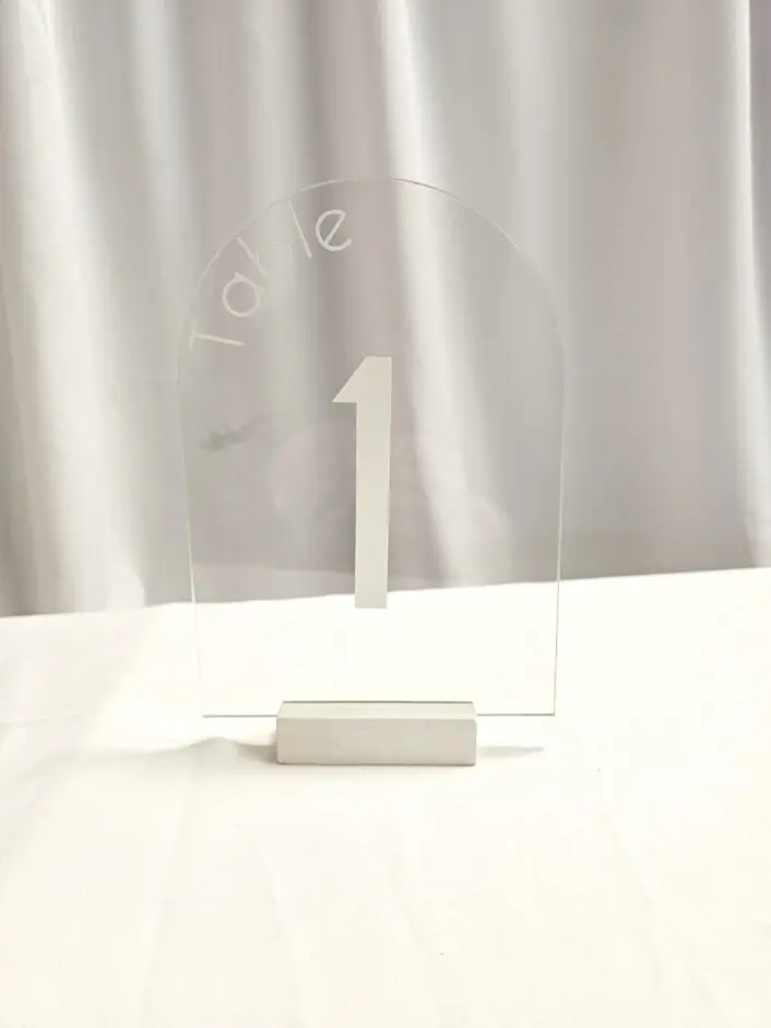 Acrylic Arch Table Numbers - Clear - Image 2